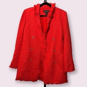 Rachel Zoe Red Double Breasted Open Jacket Large